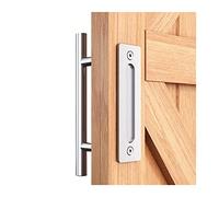 Poignée de traction porte coulissante en acier inoxydable 12 "de la poignée tirage avec quincaillerie rinçage Set Heavy Duty Finition brossée anti-rouille anti-corrosion Doux, silencieux(Zwart)