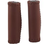 Poignée De Vélo,1 Paire Trois Couleurs Rétro En Cuir Artificiel Poignées De Guidon De Vélo Poignées De Couverture De Poignée De Vélo Pour Tricycle De Montagne Pliable(Café)