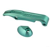 Poignée de vélo pliable en alliage d'aluminium avec verrou de sécurité CNC, accessoires compatibles avec Dahon pour Brompton P10 D9 Petite roue (bleu cyan)