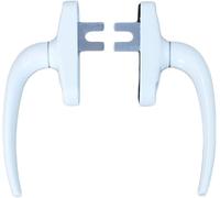 Poignée de verrouillage fenêtre à battants en alliage d'aluminium, 2 paquets d'accessoires porte et noirs blancs for une utilisation gauche droite(Bianco)