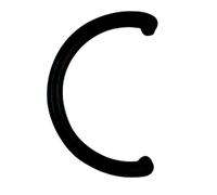 Poignée demi-lune 1863 30/200 finition Noir DUVAL 182550