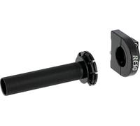 Poignée des gaz RESO, anodisée noire, pour tube de guidon Ø22mm