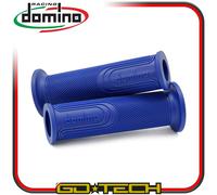 Poignée Domino Style Moto Scooter Routiers Bleu On Road Universel Perforées
