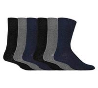 Poignée Douce - Hommes 6 paires de Diabéthique Chaussette avec Honey Comb Haut et orteil lié de main Coutures - 6-11 UK 39-45 Eur, Noir, 6-11 UK 39-45 eur