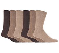 Poignée Douce - Hommes 6 paires de Diabéthique Chaussette avec Honey Comb Haut et orteil lié de main Coutures - 6-11 UK 39-45 Eur - marron, 6-11 UK 39-45 eur