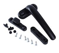 Poignée Droite Universelle, Poignée de fenêtre à Serrure clé Universelle, for fenêtres Double vitrage, Alliage d'aluminium Blanc ou Noir(Black Right)