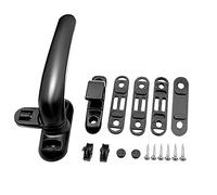 Poignée Droite Universelle, Poignée de fenêtre à Serrure clé Universelle, for fenêtres Double vitrage, Alliage d'aluminium Blanc ou Noir(Black Left)