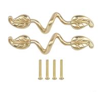 Poignée en alliage de zinc en forme de feuille pour meubles et tiroirs, avec un design rétro créatif, pour ajouter du caractère aux meubles de maison (A-Gold)