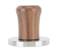 Poignée en bois Coffee Tamper en acier inoxydable Press Arecable à base de café plat pour la base pour le bureau à domicile Coffee Shop Machine à expresso accessoires (51 mm)