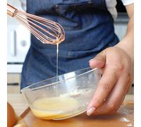 Poignée en bois en acier inoxydable fouet batteur d'oeufs Rose Gold mixer outils de cuisine ferme durable mousseur de crème ustensiles de pâtisserie