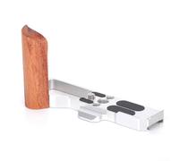 Poignée en bois pour appareil photo GR4, base en aluminium CNC avec support Arca-For Mount, poignée légère absorbant les chocs pour une batterie facile, noir (argent)