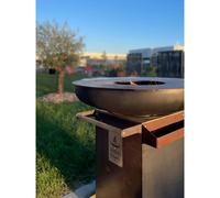 Poignée en chêne pour meuble brasero en corten