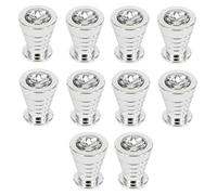 Poignée en cristal diamant, Lot de 10 poignées et boutons for tiroirs de meubles, boutons for commode, trou unique, table basse, table de chevet, poignée de tiroir(Chrome+crystal,8072)