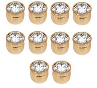Poignée en cristal diamant, Lot de 10 poignées et boutons for tiroirs de meubles, boutons for commode, trou unique, table basse, table de chevet, poignée de tiroir(Gold+crystal,8078)