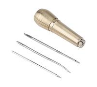 Poignée en Cuivre, 3 Aiguilles Couture Poinçon Outil de Réparation Main Stitcher Poignée Outils de Cuivre pour Bricolage Couture Réparation Toile Cuir