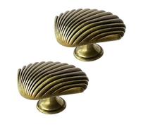 Poignée en forme de coquillage en alliage de zinc robuste, pour applications de meubles, facile à monter avec des vis pour une utilisation pratique (bronze)