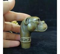 Poignée en laiton antique en forme de tête de chien uniquement pour canne de marche, canne de marche, canne de marche en fonte, décoration de clôture, tête de canne, cadeau