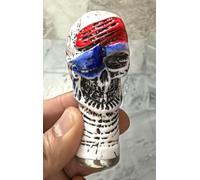 Poignée en résine solide en relief antique avec tête de mort pour canne de marche