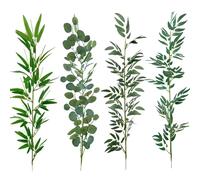 Poignée en tissu de soie, feuille de bambou, Arrangement floral, plantes de printemps artificielles, feuilles d'eucalyptus simples de 1m de Long 1M-ZY-A04642