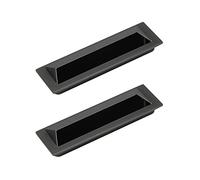 Poignée encastrée, 2 pièces poignée dissimulée tiroir affleurant porte coulissante fente attache Invisible armoire en alliage de zinc tirer leviers de bouton encastrés(Gray,Hole spacing 128mm)