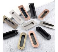 Poignée encastrée en acier inoxydable pour portes coulissantes conçue pour une utilisation en armoire (noir carré)