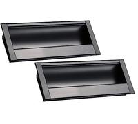 Poignée encastrée, poignée intégrée, poignées de porte cachées, poignées d'armoire noires Poignée de meuble encastrée Poignées de porte coulissante encastrées encastrées, avec vis (distance de trou 96