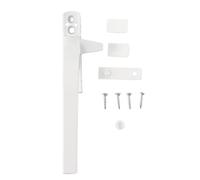 Poignée extérieure plate en alliage d'aluminium pour fenêtre, mécanisme de verrouillage sécurisé avec mouvement rotatif, option main gauche ou droite pour la sécurité de la maison, finition blanche