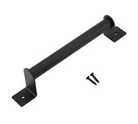 Poignée extérieure résistante de porte de grange, poignée de porte coulissante en bois noire d'acier au carbone pour la porte en bois de placard de porte coulissante de grange