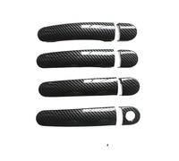 Poignée extérieure voiture Pour Seat pour Ibiza 6J pour Mk4 6L Mk3 FR pour Cupra 2004 2005 2010 Plastique Imitation Carbone pour Garniture de Poignée de Porte Extérieure de Voiture en Fibre Couvre-poi