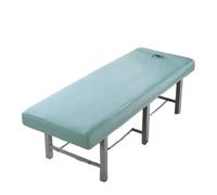 Poignee Fenetre a Clef Drap-Housse de lit for Table Massage, Couleur Unie, Couverture complète avec Bande élastique en Caoutchouc, Spa Trou for Le Visage(Thick Green,60x185cm with Hole)
