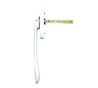 Poignee Fenetre PVC Lot de 1 poignées fenêtre à battant en Alliage d'aluminium, for Porte Pliante, Forme d'épée, Fines et Plates, carrées, Acier(White)