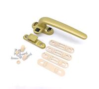 Poignée Fenêtre PVC Replacer Poignée de roue fenêtre à battant durable avec serrure, pièces rechange for porte coulissante d'hôtel et maison(Golden,Left)