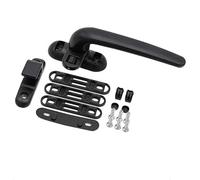 Poignée Fenêtre PVC Replacer Poignée de roue fenêtre à battant durable avec serrure, pièces rechange for porte coulissante d'hôtel et maison(Black,Left)