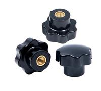 Poignée filetée en forme de fleur Lot de 1/2/5 écrous à vis manuels Seven Star M4 M5 M6 M8 M10-M16, bouton réglage, poignée en laiton, d'armoire(2PCS,38xM8-Iron core)