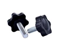poignée filetée en forme de fleur Lot de 1 à 10 boulons main en étoile, filetage serrage, poignée pouce, vis métaux M4, M5, M6, M8, M10, M12(25mm (2pcs),M8 (head 38mm))