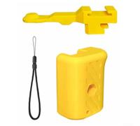 Poignée flottante pour DJI pour caméras Osmo Action 5/4/3 - Poignée en plastique antidérapante avec mécanisme de libération rapide - Kit de support portable de 8 cm (jaune)