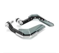 Poignée Garde Bouclier Moto Équipement De Protection Coupe-vent CNC En Aluminium Pour Moto Protège-mains Pare-brise Motocross Scooter Poignée De Protection(Argent)