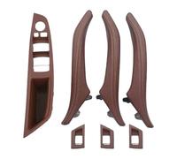 Poignée Intérieure Pour Série 5 F10 F11 520 523 525 528 2010-2017 7PCS LHD Ensemble Couvercle D'accoudoir Commutateur Lève-vitre Intérieur(Red Brown,UN)