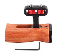 Poignée latérale en Bois pour Cage de caméra Universelle, poignée Ergonomique en Alliage d’Aluminium avec Support Froid et 3 Trous de vis 1/4 Pouce pour appareils Photo Reflex et
