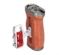 Poignée latérale ergonomique pour cage d'appareil photo Fujifilm XE5 avec support réglable en bois et alliage d'aluminium Interface à vis 1/4 Argenté (titane)