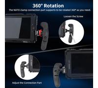 Poignée Latérale Kit Avec Nato Pince, Poignée Latérale Gauche, Poignée Latérale Droite Pour Cage Pour Smartphone, Cage Pour Ipad Et Cage Pour Moniteur - Pa32C[Z3567]