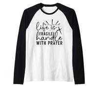 Poignée Life Fragile avec prière, Verset de la Bible, Foi chrétienne Manche Raglan