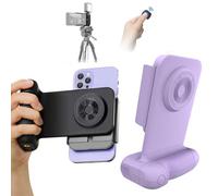 Poignée magnétique pour smartphone, appareil photo de téléphone avec télécommande Bluetooth amovible, support de téléphone portable pour iPhone Selfies Triop avec chaussure froide / 4" (violet)