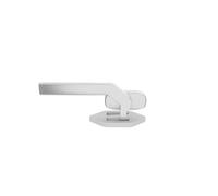 Poignée Martellina DK avec merlu cadre complet | F1 en aluminium effet argent | Ouverture gauche | Pour fenêtres et portes fenêtres balcon