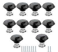 Poignée Meuble 10 Pièces Diamant Poignée Cristal Verre Bouton Tiroir Diamant Poignée Noir