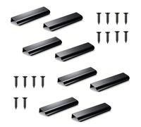 Poignée Meuble 8 Pièces, Alu Noir, 96mm Entraxe, pour Tiroirs et Placards | Poignet de Porte Cuisine, Design épuré Caché, avec Vis Inox 304, Nettoyage Facile, Multi-usage Maison, Installation Facile
