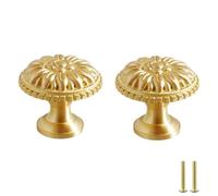 Poignée Meuble Cuisine 2 Pièces Fantaisie En Relief Pur Cuivre Armoire Poignée Motif Tiroir Monotrou Pleine Armoire Porte Poignée, 10 Couleur Cuivre 27 * 25Mm