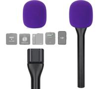 Poignée Micro Dji - Interview Adaptateur Go De Micro Main Sans Fil Pour Rode Wireless Go Ii, Support Micro Cravate Pour Dji Mic 2, Rode Wireless Me/Pro Avec Bonnette Micro Violet