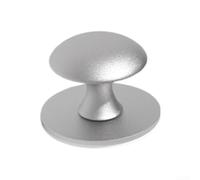 Poignée moderne à trou unique pour tables de chevet, armoires et tiroirs avec base en acier inoxydable dans les couleurs argentées, noires et dorées (Sand Argent-A)