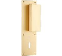 Poignée palière aluminium type Bastille 70x250mm champagne clé L - HERACLES - I-231102CLEL